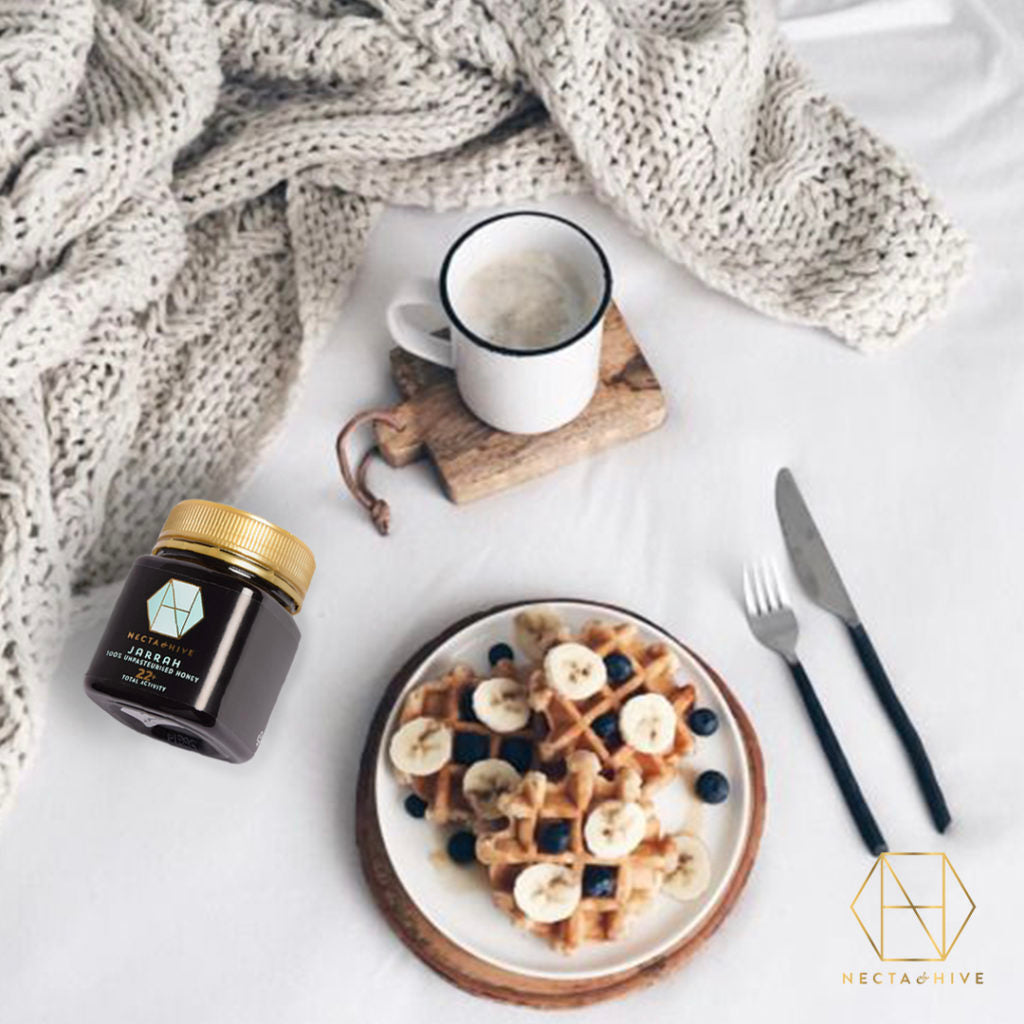 Carrot & Poppy Seed Waffles with Honey